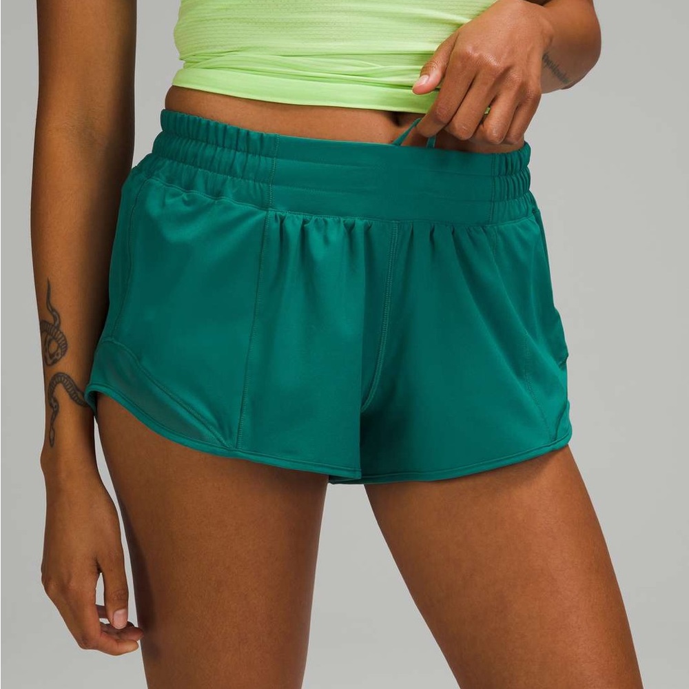 Lululemon Hotty Hot Low-Rise Shorts Teal Lagoon